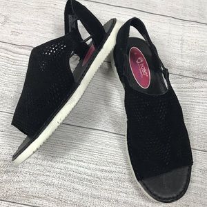 Bobs Black Suede Sandals Woman’s Size 6